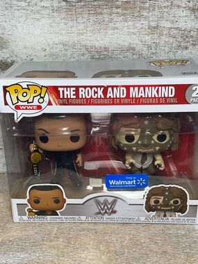 Funko POP! The Rock And Mankind 2 Pack Vinyl Figures WWE Walmart Exclusive New